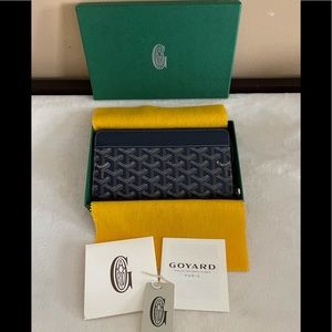 💯 authentc Goyardine matignon zippy wallet (navy)